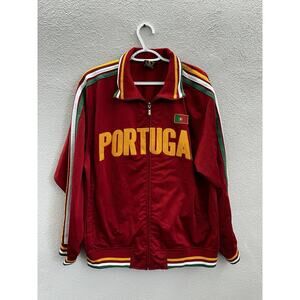 Futbol 5Sun Mens Jacket Size Large Red Purtugal Zip Up Red Soccer